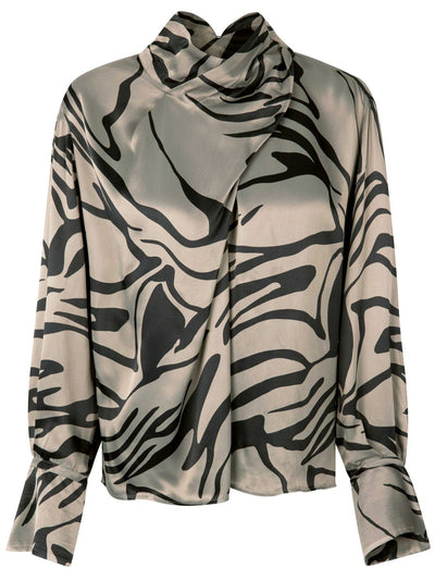 Second Female Zebra T-Neck Blouse Bungee Cord
