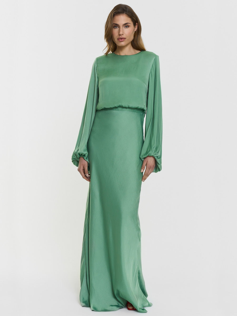 Twist & Tango Juliette Pitkä Satiininen Juhlamekko Vihreä