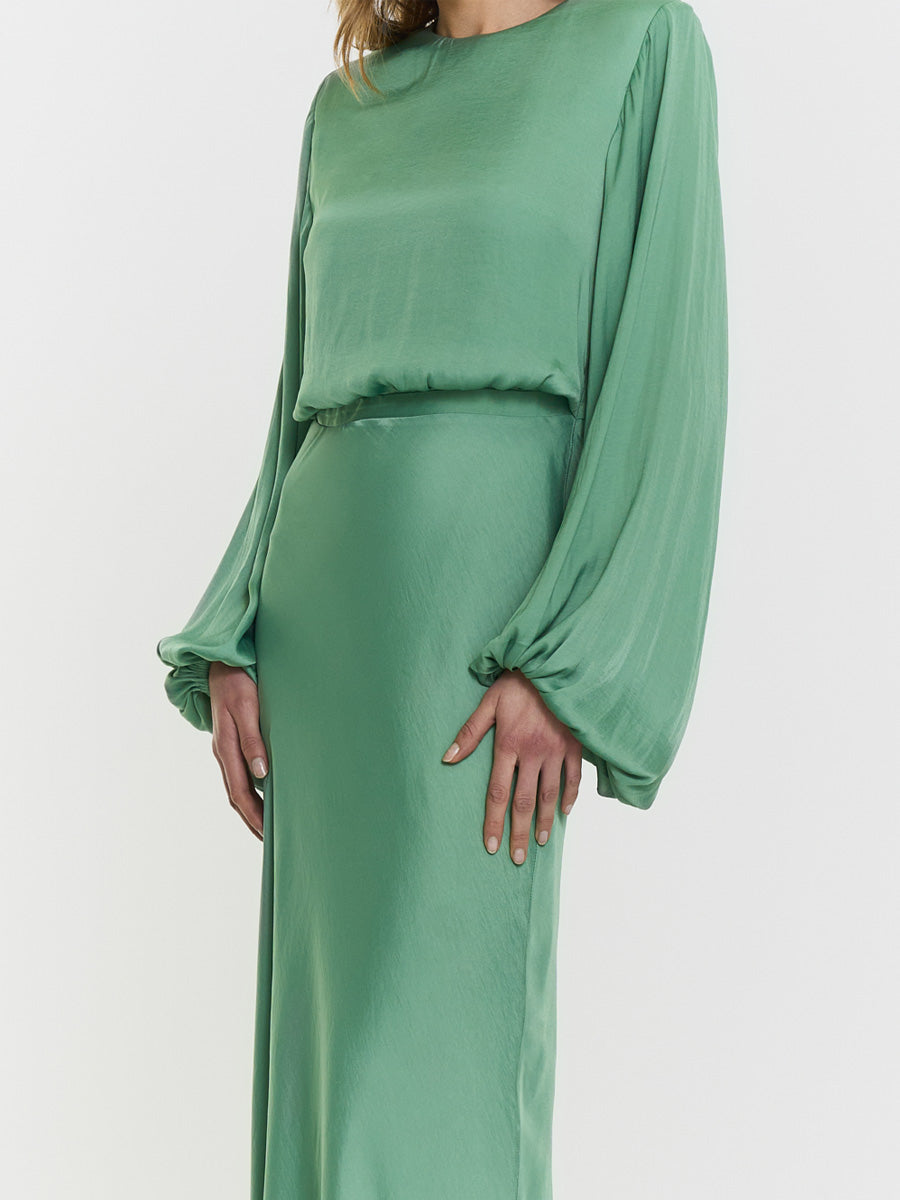 Twist & Tango Juliette Pitkä Satiininen Juhlamekko Vihreä