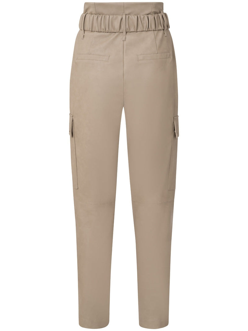 Faux Leather Cargo Trousers Housut