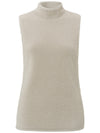 YAYA Fluffy sleeveless sweater Pure cashmere brown