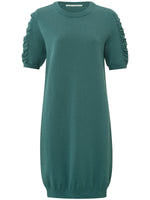 YAYA Knitted dress puff sleeves Hydro Blue