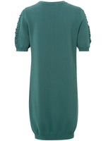 YAYA Knitted dress puff sleeves Hydro Blue