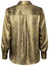 YAYA Metallic button down blouse Dark gold