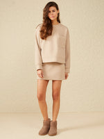 YAYA Soft mini skirt Beige melange