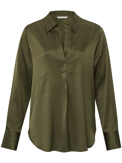 YAYA Satin pull on top Dark army green