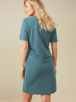 YAYA Short faux wrap dress Hydro Blue