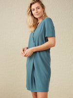 YAYA Short faux wrap dress Hydro Blue