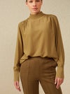 YAYA Soft herringbone trousers Dark army green dessin