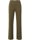 YAYA Soft herringbone trousers Dark army green dessin