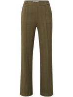 YAYA Soft herringbone trousers Dark army green dessin