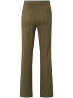YAYA Soft herringbone trousers Dark army green dessin
