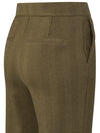 YAYA Soft herringbone trousers Dark army green dessin