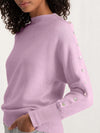 YAYA Button detail sweater Lady Pink Melange Neule Vaaleanpunainen