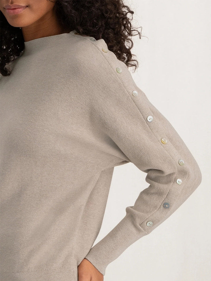 YAYA Sweater with button detail Beige