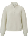 YAYA Sweater with collar and zipper Silver birch sand