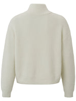 YAYA Sweater with collar and zipper Silver birch sand