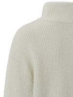 YAYA Sweater with collar and zipper Silver birch sand