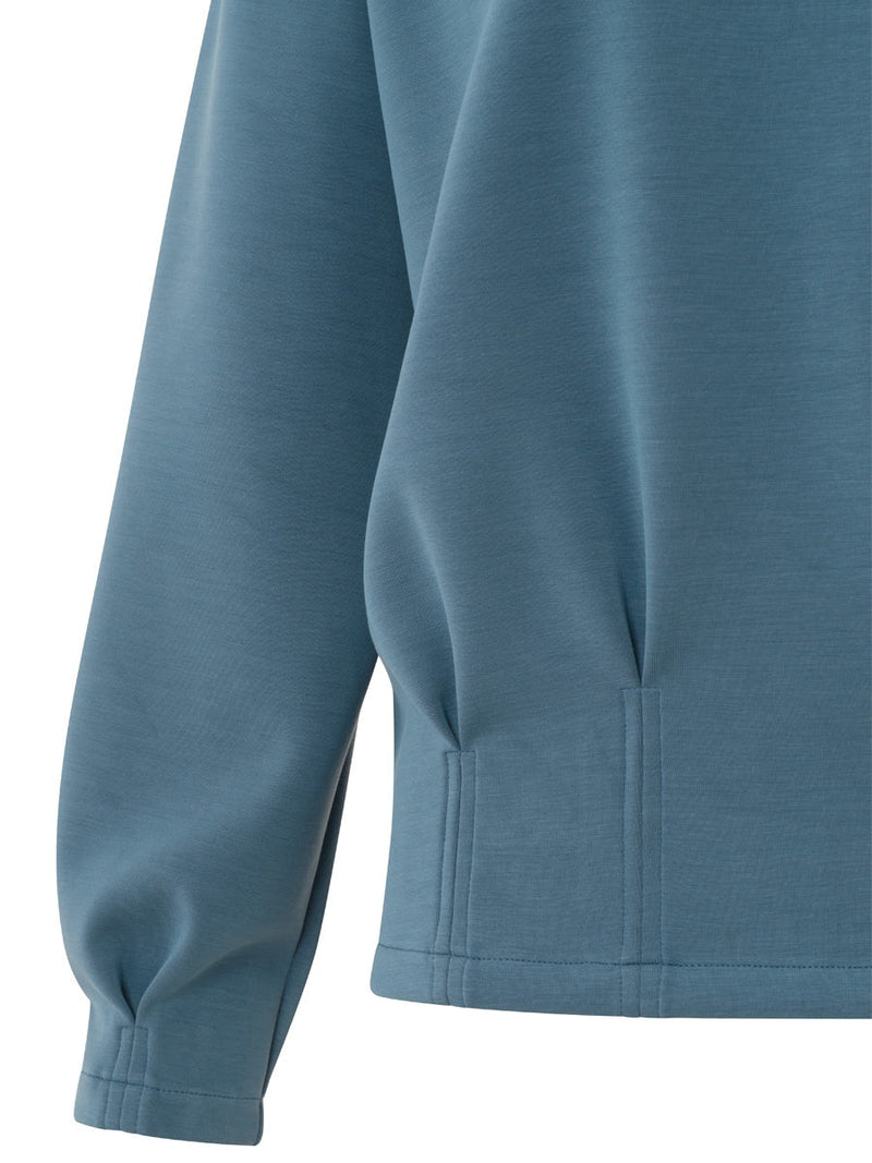 YAYA Sweatshirt with pleats Bluefin blue