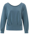 YAYA Sweatshirt with pleats Bluefin blue