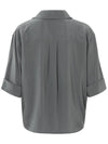 YAYA V-neck drape top Magnet Grey