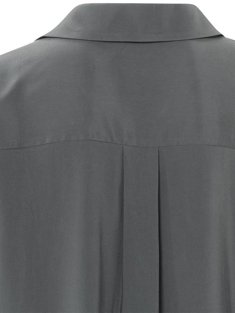 YAYA V-neck drape top Magnet Grey