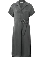 YAYA V-neck dress w. strap Magnet Grey