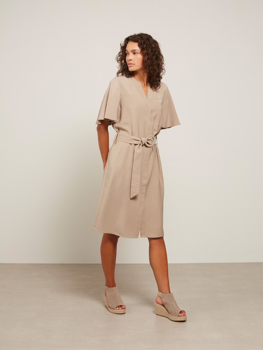 YAYA Woven cargo dress Weathered teak green