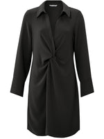 YAYA Woven dress with knotted detail Black