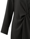 YAYA Woven dress with knotted detail Black