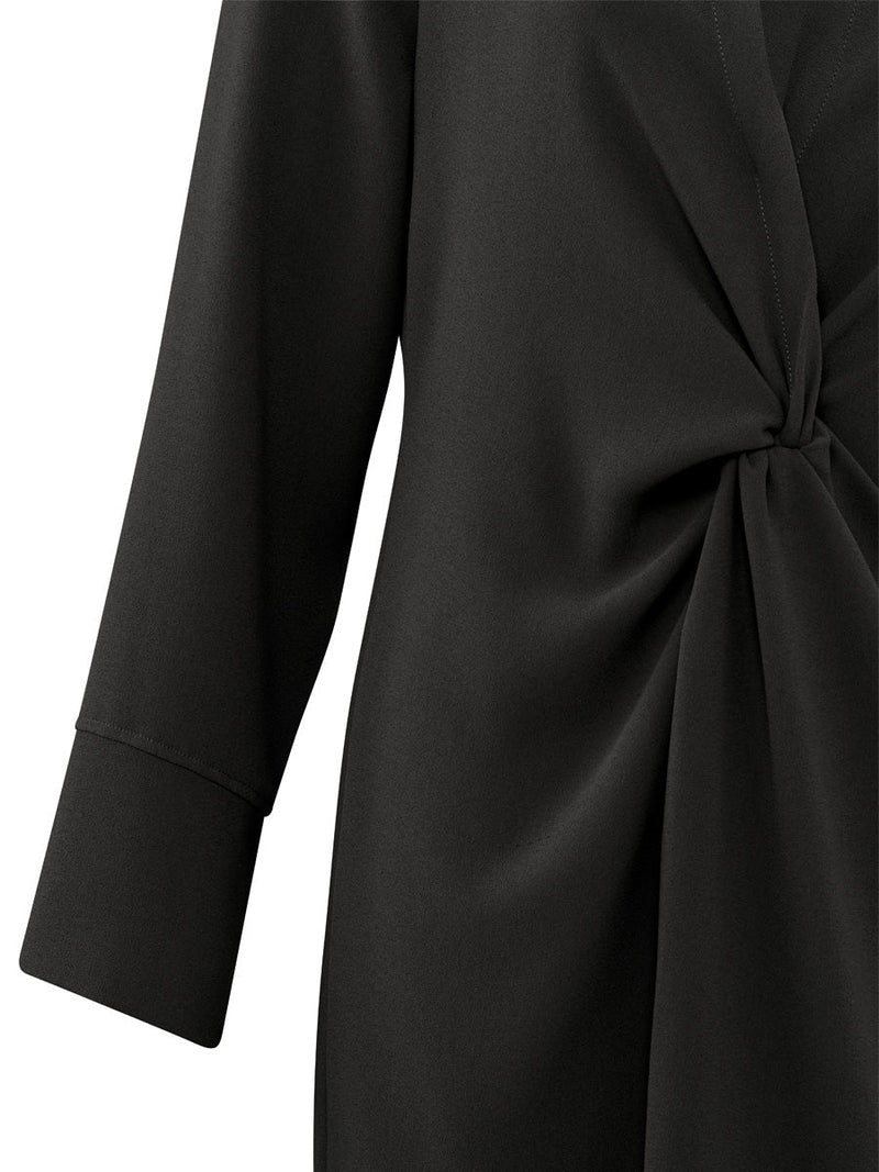 YAYA Woven dress with knotted detail Black