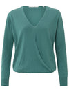 YAYA Wrap sweater with v-neck Hydro Blue