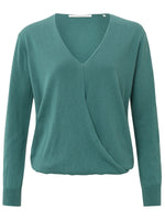 YAYA Wrap sweater with v-neck Hydro Blue