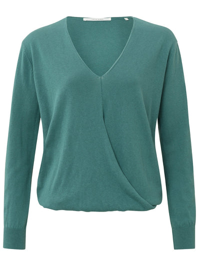 YAYA Wrap sweater with v-neck Hydro Blue