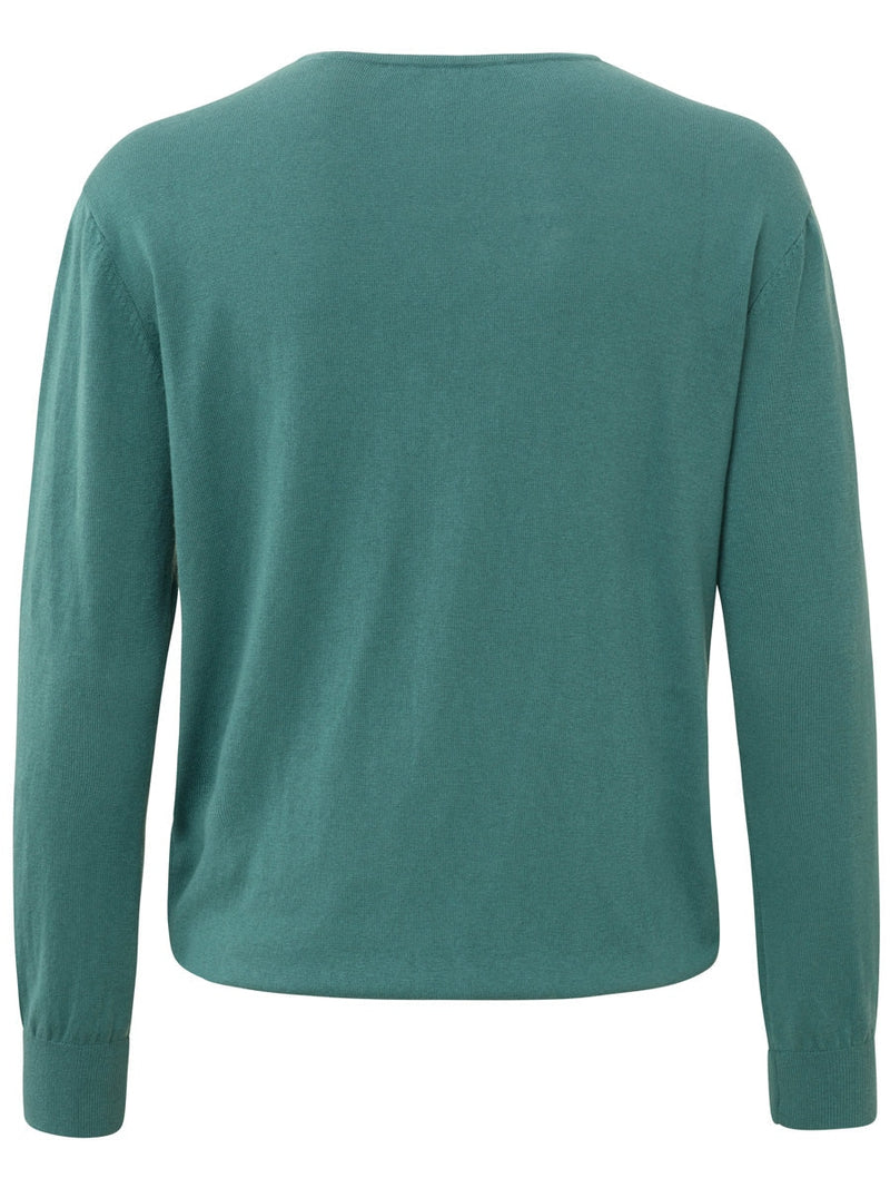 YAYA Wrap sweater with v-neck Hydro Blue