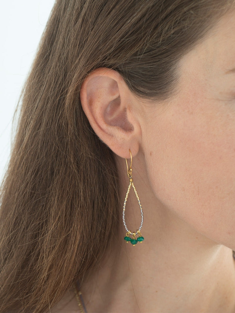 A Beautiful Story Becoming Aventurine Gold Earrings