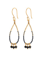 A Beautiful Story BECOMING black onyx gold earrings