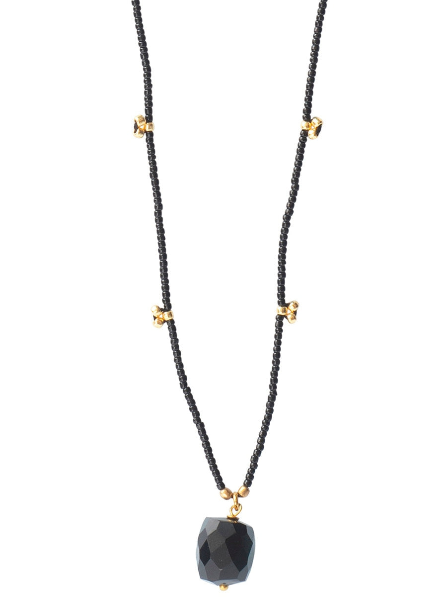A Beautiful Story CHERISH black onyx gold necklace