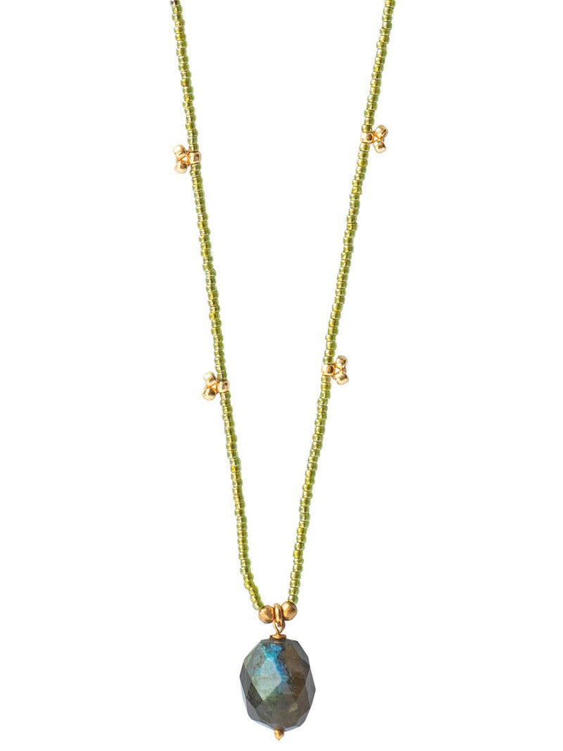 A Beautiful Story CHERISH labradorite gold necklace
