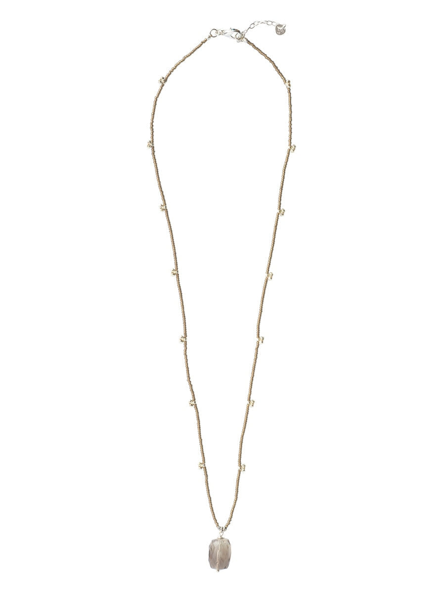 A Beautiful Story CHERISH smokey quartz silver necklace