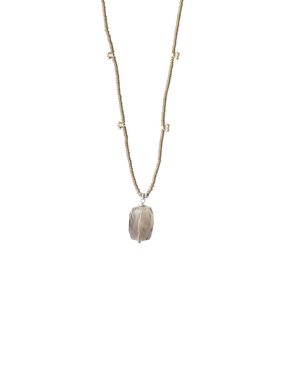 A Beautiful Story CHERISH smokey quartz silver necklace
