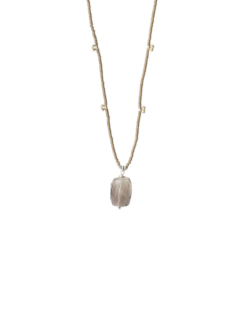 A Beautiful Story CHERISH smokey quartz silver necklace