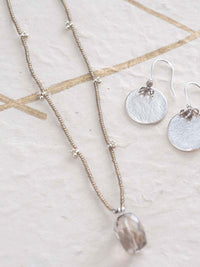 A Beautiful Story CHERISH smokey quartz silver necklace