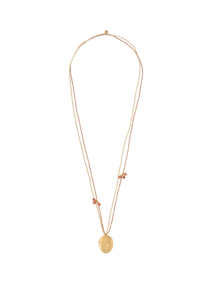 A Beautiful Story Courage Carnelian Gold Necklace