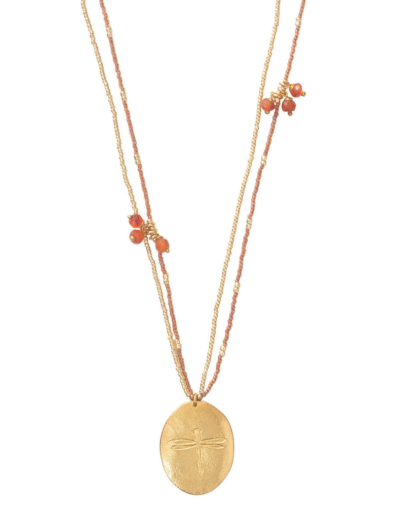 A Beautiful Story Courage Carnelian Gold Necklace