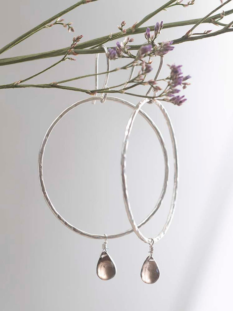 A Beautiful Story EMBRCAE smokey quartz silver earrings