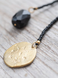 A Beauiful Story FAIRY black onyx stars gold necklace
