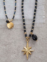A Beautiful Story FANTASY black onyx gold necklace