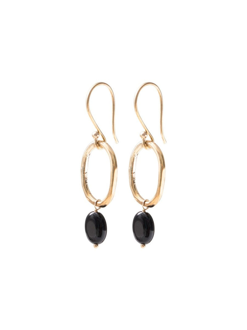 A Beautiful Story GRACEFUL black onyx gold earrings