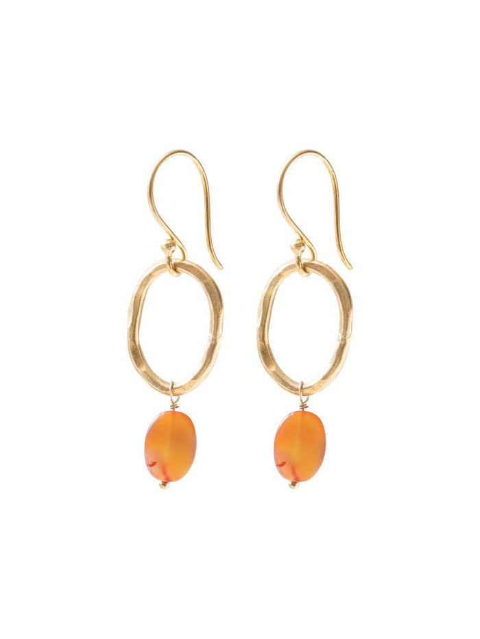 A Beautiful Story GRACEFUL carnelian gold earrings